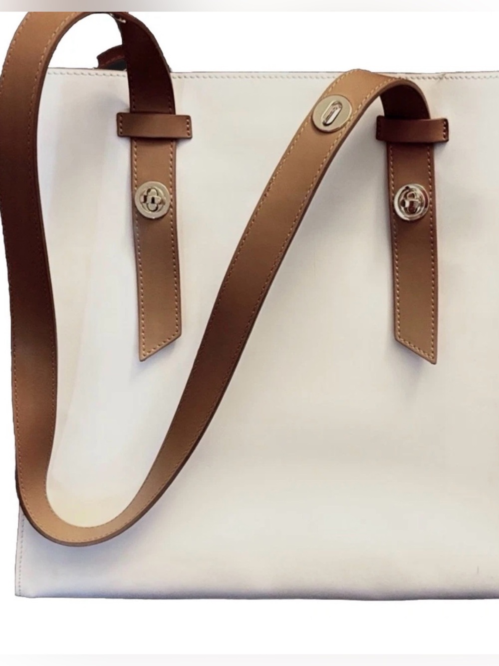 Carlo Pazolini Italian Leather Large Bag Tote Turn Lock Straps